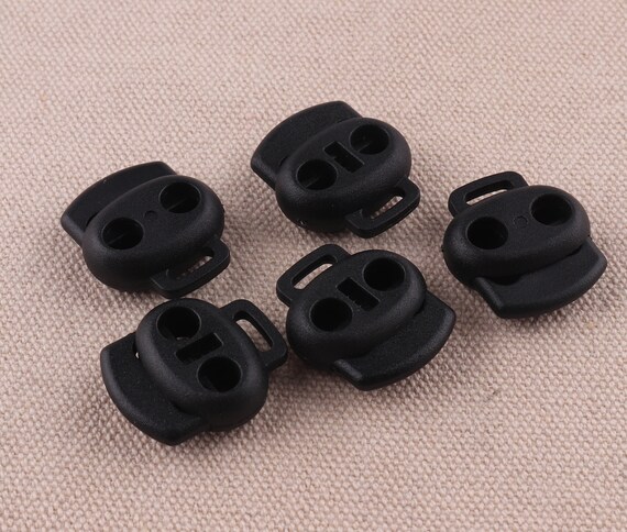 50pcs 5mm Rope Cord Stopper Black Cord Lock for Elastic Cord