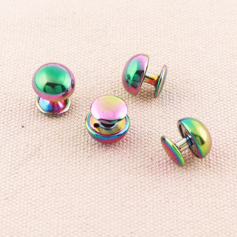 50pcs Dome Rivet Rainbow Rivets 12mm Mushroom Rivets leather Etsy