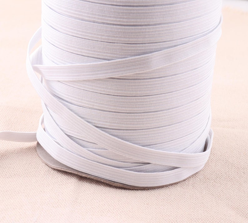 8mm White Color Sewing Elastic Band High Elastic Flat Rubber - Etsy