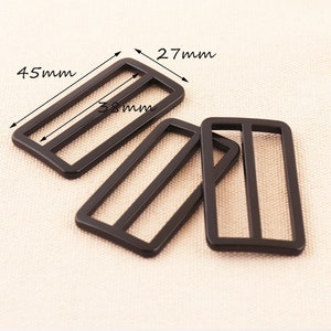 10pc 38mm black Flat Adjuster,Metal Slide Buckle, Triglide Strap Keeper for 38mm Strap Bag Belt Buckle,Adjuster slider