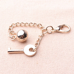 2pcs Chain Charms Purse Pendants Gold Chain With Key Charms And Lobster Clasp