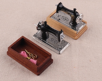Miniatuurnaaimachine voor poppenhuis, miniatuurnaaimachine, mini Victoriaanse huisaccessoires, naaikamer poppenhuis, meubels voor poppenhuis