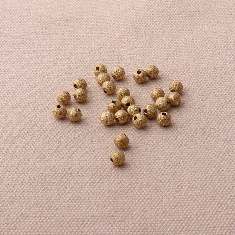 20pcs 5mm Gold Plated Sand Star Dust Beads Spacer Beads Jewelry Supplies