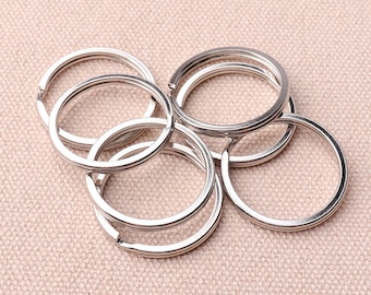 Onwon 60 Pcs Flat Metal Key Rings - Split Keychain Rings In 3 Sizes For Keys & DIY