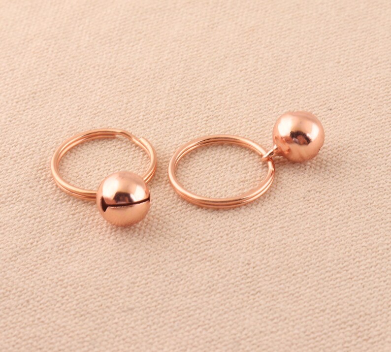 20pcs Rose Golor Color jingle bell metal loose beads Wit key ring Christmas Decoration ornament jewelry accessories
