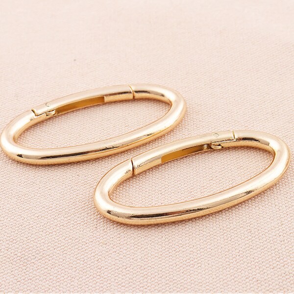 2pcs Oval Spring Jump Ring GoldColor 60*50mm Metal Bag Ring Purse Jump Ring Supplies