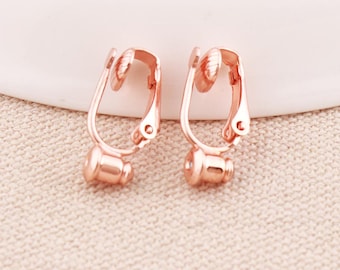 Clip on earring converter Rose Gold Plated Earring Clip non pierced ears change pierced over to clip 6pairs