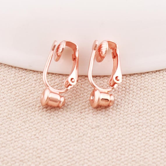 Hoop Earrings Rose Gold Clip Earrings Clip On Earring Converter