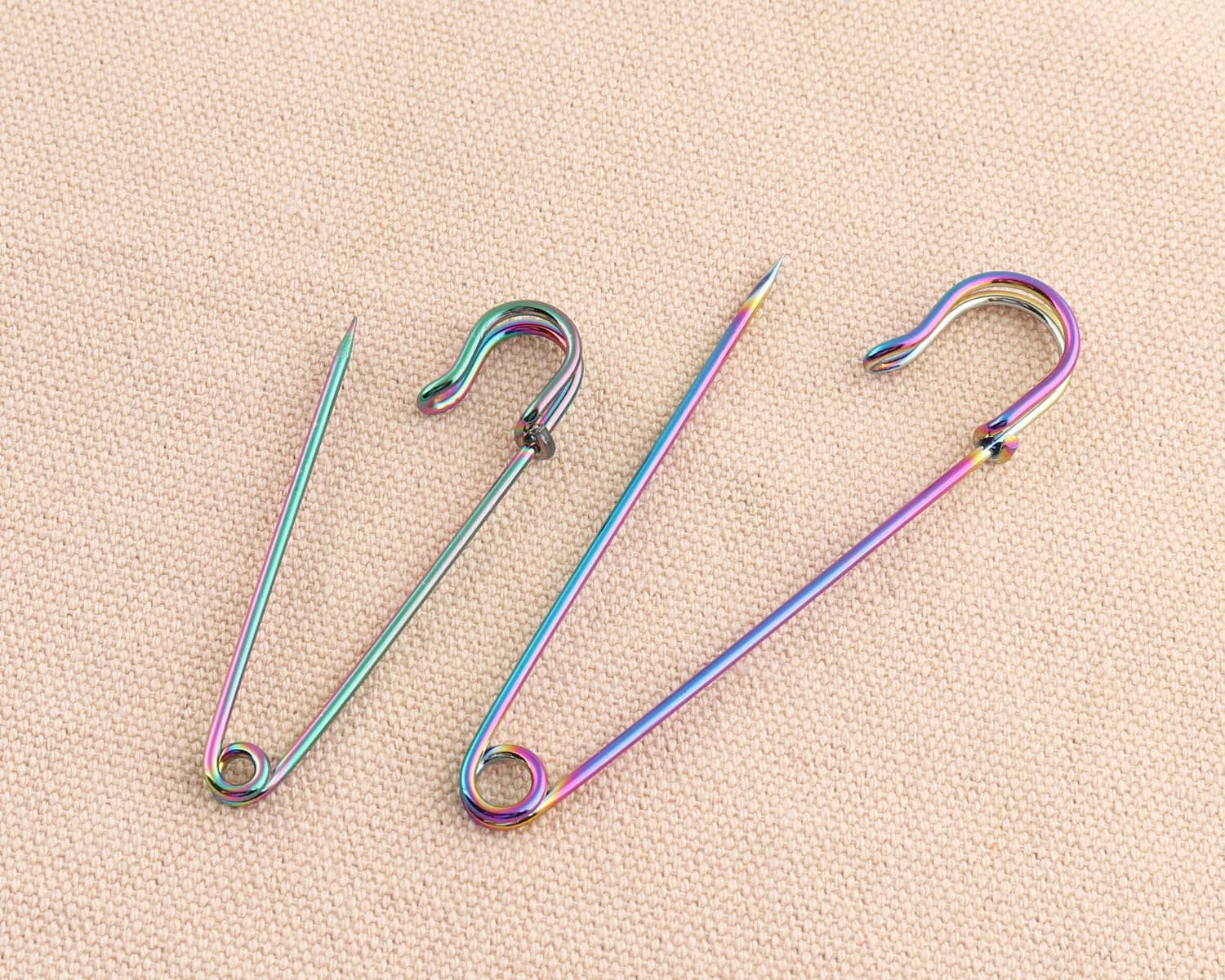 6pcs Rainbow Safety Pins, Large Safety Pin, Giant Safety Pins , Big Pins  Safety Pins,metal Pins Brooch Safety Pins ,sewing Safety Pins 