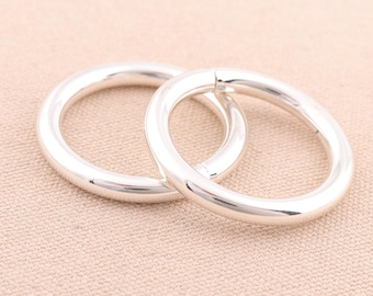 5piezas de 1.25inch tamaño interno no soldado anillo redondo blanco plata metal monedero cerrado O anillos