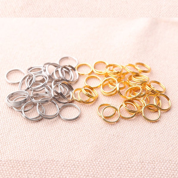 Key Rings Gold and Silver Key Chains split ring  Key Fob SplitRing - Small Key ring 100pcs per bag