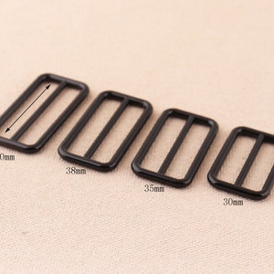10pc Triglide Black Alloy Slider Buckle Black Alloy  Strap Keeper For 38mm Strap Leathercraft Bag Belt MakingBag Strap sliders