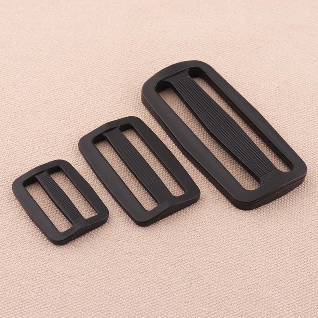 Black Adjuster Slide Buckle Bag Strap Adjustable Rectangle Buckles Bag