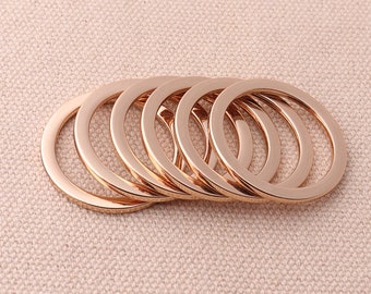 6pcs 25 mm Metal Flat O Rings Gold  Color Round 20 mm Inner Size Purse Strap Craft Supplies