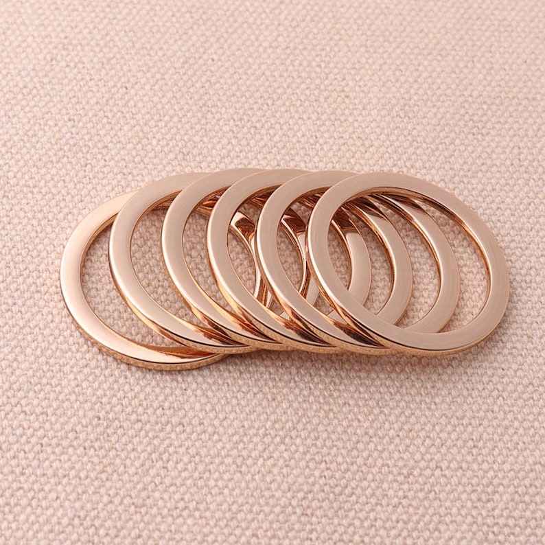 6pcs 25 Mm Metal Flat O Rings Gold Color Round 20 Mm Inner Etsy UK