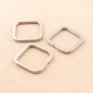 5Pcs 30mm Square Flat Split Ring Stainless Steel Key chain Ring key ring diy handmade accessories decoration