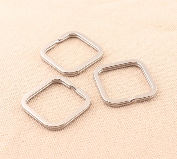 Keyring,split Keyring Square Key Ring Steel Keyring Keychain Keyring Key  Holder Supplies 30mmw 10pcs 