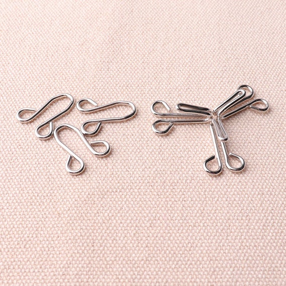 Large Size 19.5mm Long Hook and Eye Claps for Dresses Shirts and Bras  Avalible Silver 20pcs 