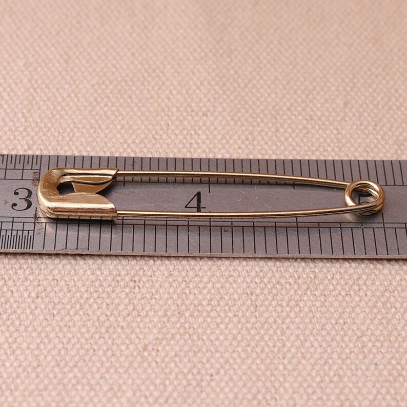 30pcs spille di sicurezza sicurezza Gold Pins 50 10mm perno di sicurezza gioielleria oro spilla Pin di sicurezza immagine 2