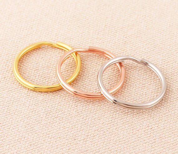 Rose gold and Gold Plated Key Ring Findings-3 color available 50pc 25mm Split Key Rings Keychain Split Rings Silver