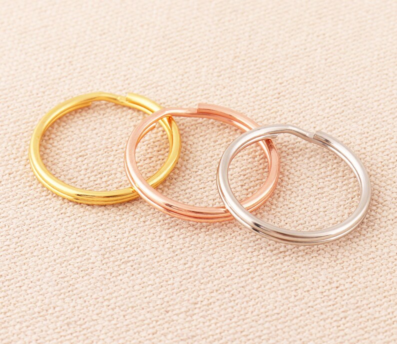 Rose gold and Gold Plated Key Ring Findings-3 color available 50pc 25mm Split Key Rings Keychain Split Rings Silver
