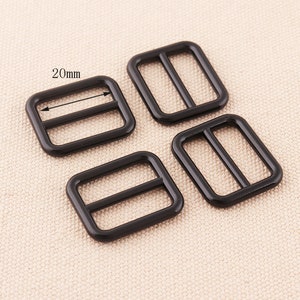 8pc Slide Buckle Black Alloy 20mm Triglide Strap Keeper Leathercraft Bag Belt MakingBag Strap sliders