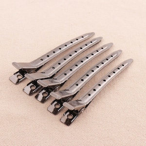 5pcs Single Prong NO TEETH Flat Black Metal Clips 90mm Long Hair Bows Craft DIY Clippies Beautiful Clips Blank Hair Accessories