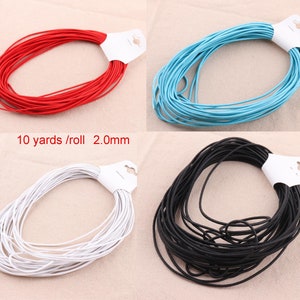 2mm elastic rope cord 10 yards  Rubber Stretch String red/black /white/blue color nylon elastic drawstring Jewelry Beading diy accessories