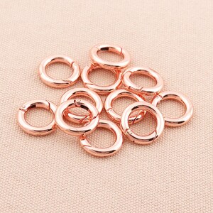 10pcs Spring gate ring Rose gold o-rings 18*11mm metal o rings spring ring clasp push gate o rings Push Snap Hooks