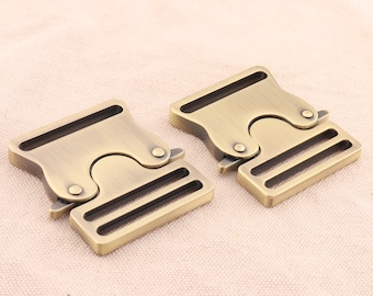 38mm Metal Quick Release Side Buckle-Bronze adjustable buckle Dog Cat Kitty Collar Belt Parachute Strap Paracord Black Snap Clips for bags