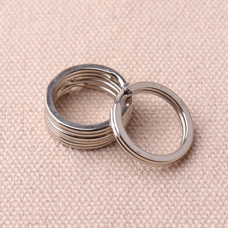 20pcs Small Flat Key Rings 1714mm Metal Silver Split Round Etsy