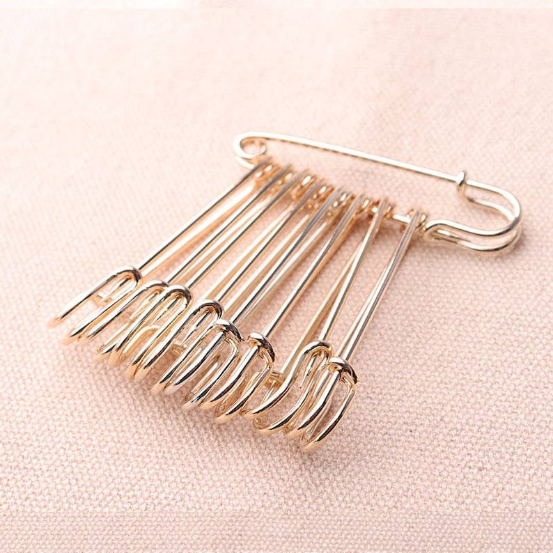 10pcs Jumbo Safety Pins 50mm Large Pin brooch Kilt Pins light Gold Safety pins