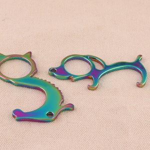Rainbow No Touch Tool,cat/ dog shape Door Puller,No Touch tool hands free door opener bottle opener Touchless Door Hook