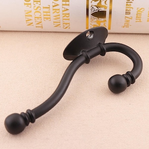 2pcs Vintage Style black Cast metal Coat Hooks, hat Hook ,heavy hangers,Large metal hanger