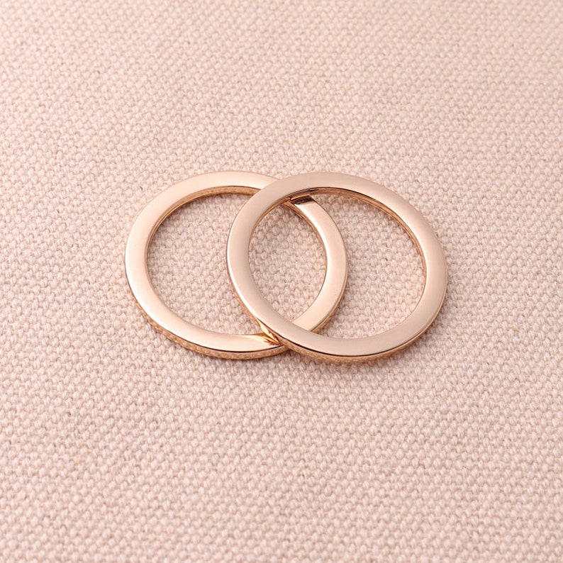 6pcs 25 Mm Metal Flat O Rings Gold Color Round 20 Mm Inner Etsy