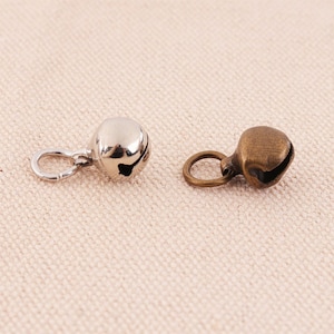 Jingle Bells Charms Small Jingle Bells Tiny Jingle Bells 9*7mm Small Bells Bronze and Silver Matel Jingle bells 50pcs