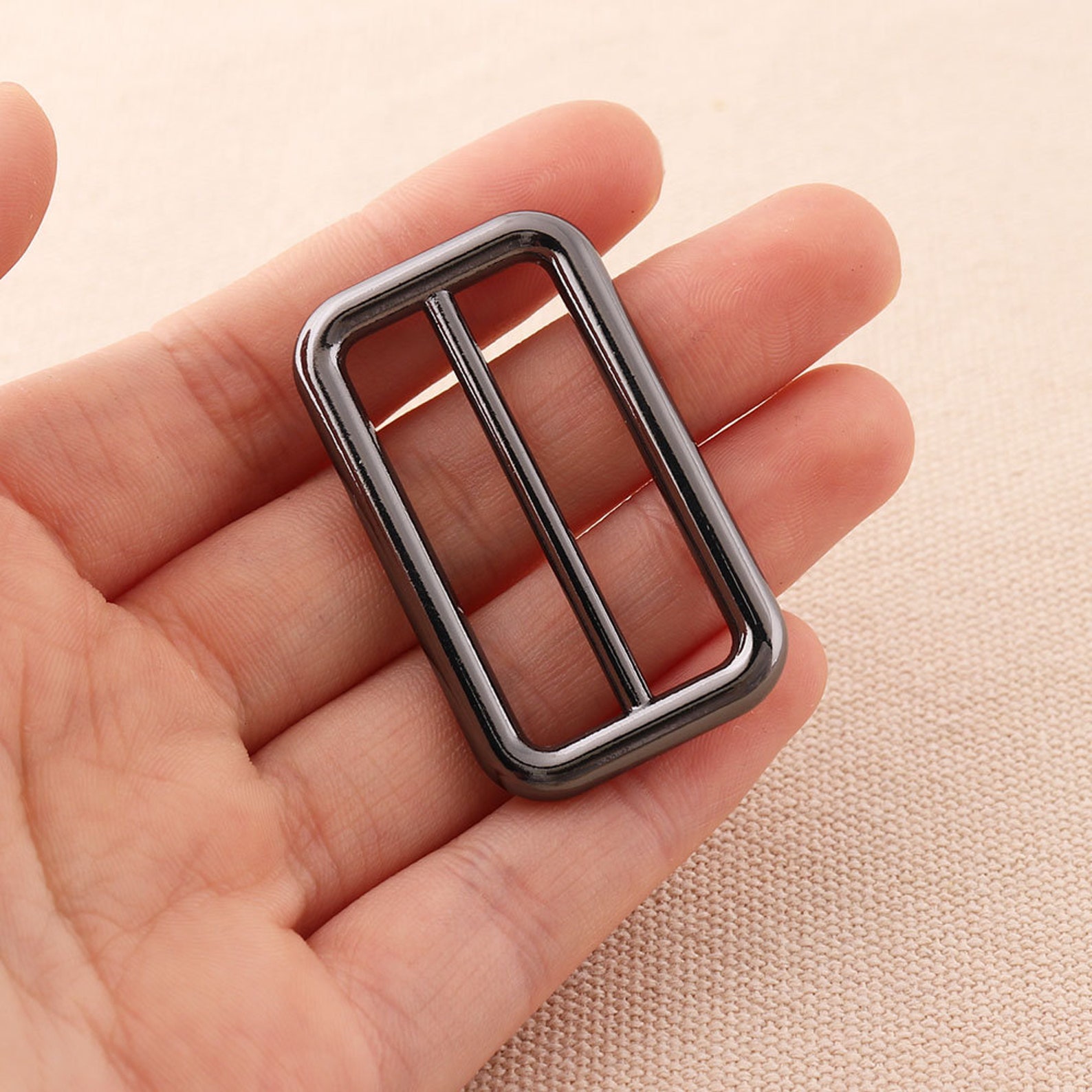 PATIKIL inch Tri-Glide schuifknoppen, 1 stuk Verstelbare gespen Riembevestiging voor rugzak tassenriem, Roségoud, 38mm