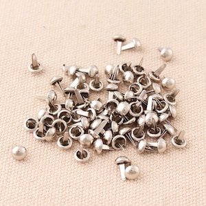 50pcs Round Brads Metal Brads Paper Fasteners Iron Purse Feet Studs Head  Round Brads Scrapbooking Paper Fasteners in Card/paper Making 