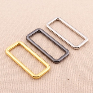 6pcs 45*16mm (inner size) Strap rectangle ring Metal Rectangle Buckle Ring High quality Rectangular rings for Bag Belt Strap purse ring