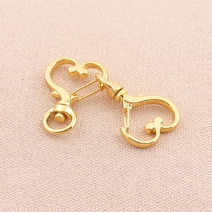 20pc Heart Lobster Clasp Gold Beautiful swivel Snap Hook 35mm Push Gate Clasp Hook Heart Shape Bag Accessories