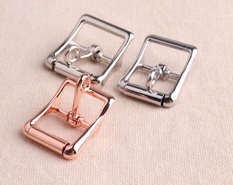 8pcs belt buckle Rectangle buckle with Loop Silver and Rose Gold Alloy Adjustable Buckle Handbag Purse Making for 20/23mm webbing
