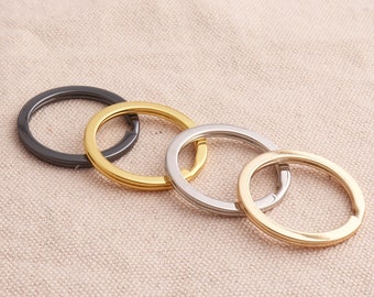 20pcs Haute qualité Black Flat 30mm gunmetal/gold/silver/light gold color Split Key Rings Metal Split Key Rings Connectors Rings round rings