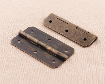 20pcs Bronze Hinges - Bronze Iron Box Chest Flat 3 holes box hinge(56*32mm)