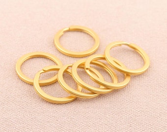 20pcs Key Rings Iron Split Key Rings Gold color 25mm  Key Chain Supplies Flat Key Ring