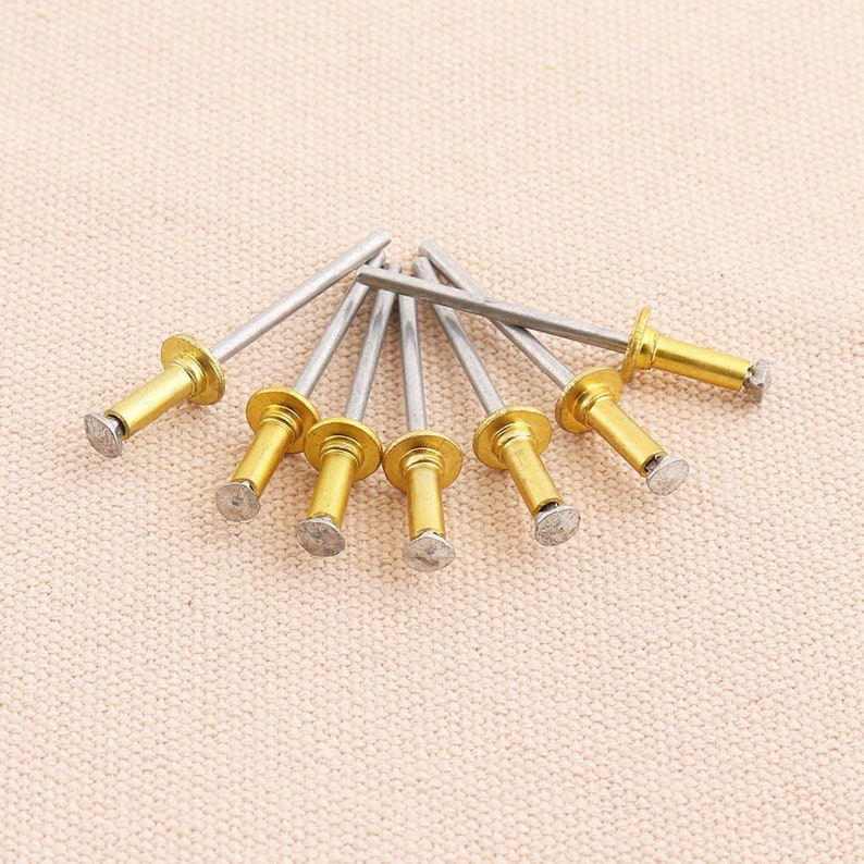 Pop Rivets Gold 38mm Aluminum Pop Rivets Hardware Findings Etsy