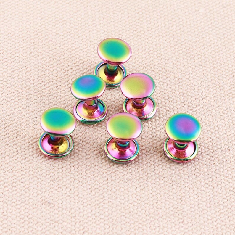 Cute Rivet 50pcs Rainbow Color Double Cap Rivets Stud Finding Rivets 9*12mm ...
