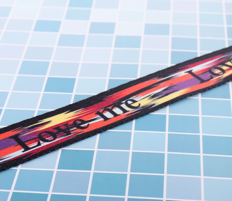 Purse Straps 38mm Love U Pattern for Key Fobs Thick Colorful Cotton Webbing Belting