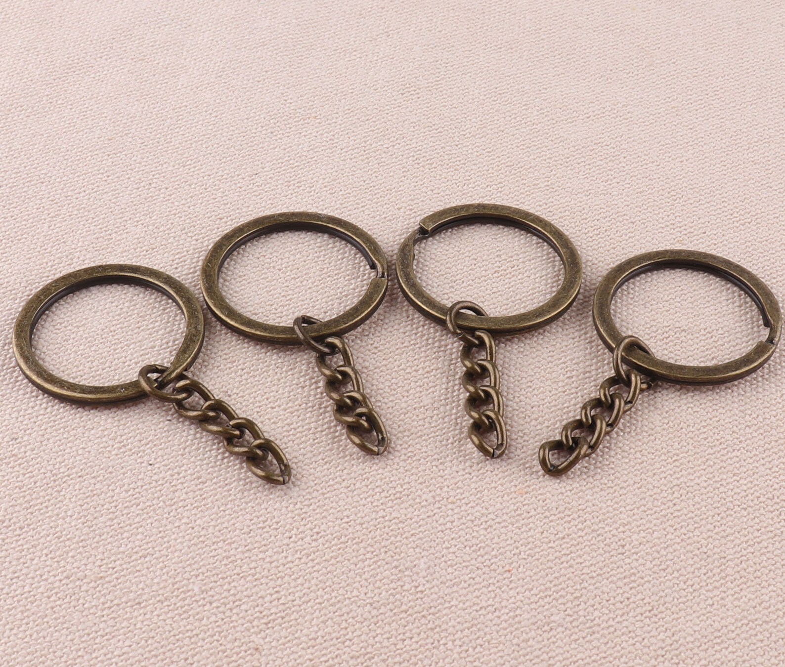 25mm Key Chain Rings With Attached Chain Chain Ring Split Etsy