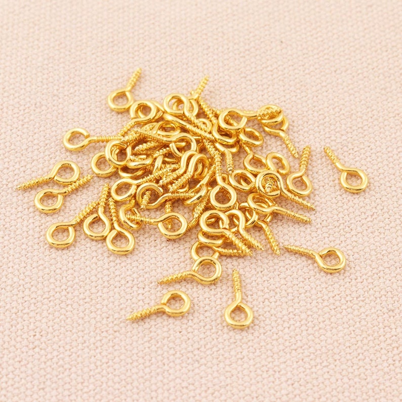 200pcs Bails Tiny Eye Screws Pendant Scews Gold Screw Eyes Etsy
