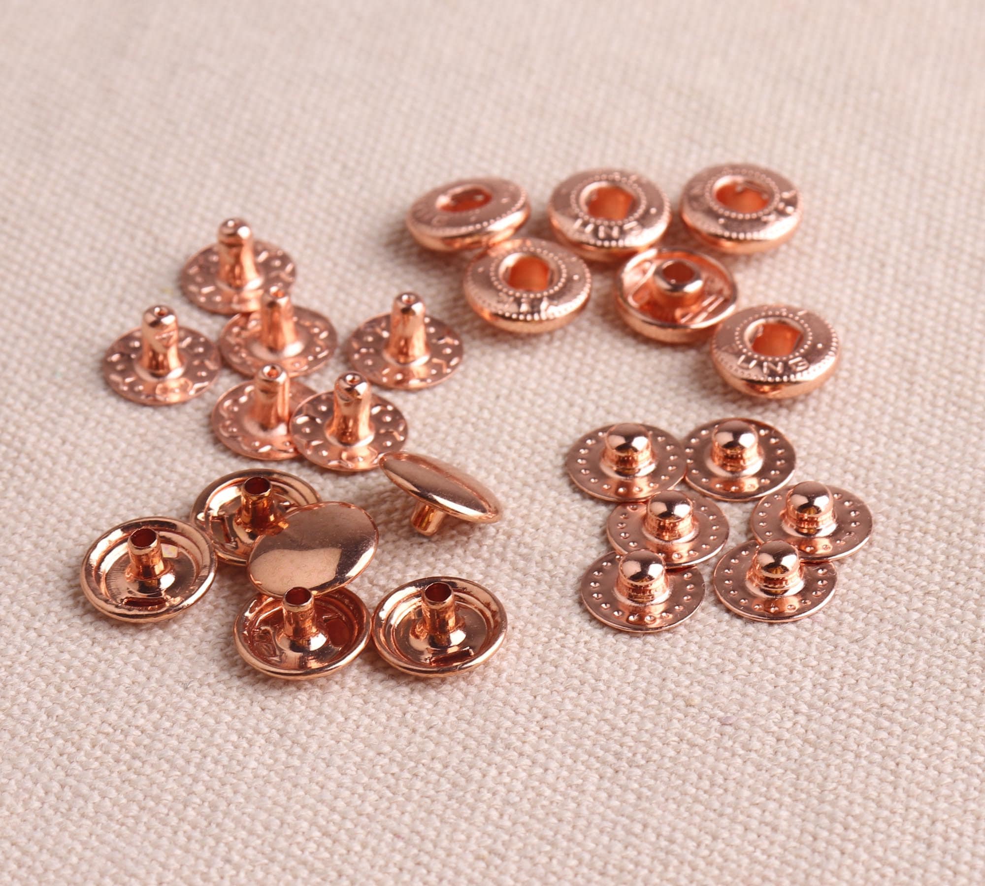 Metal Leather Snap Buttons 10mm Spring Snap Fasteners Kit Press Studs Clothing  Snaps Button Clothing Canvas Leather Craft Sewing 20/50 Sets 